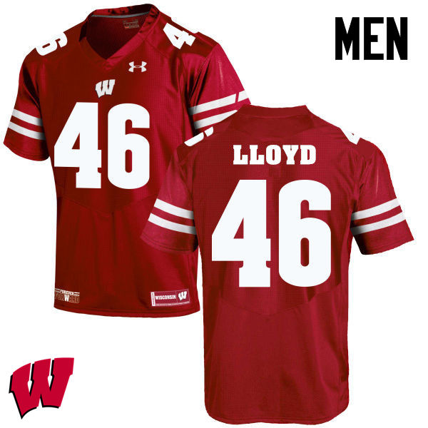 Wisconsin Badgers Men's #42 Gabe Lloyd NCAA Under Armour Authentic Red College Stitched Football Jersey QY40J17TM